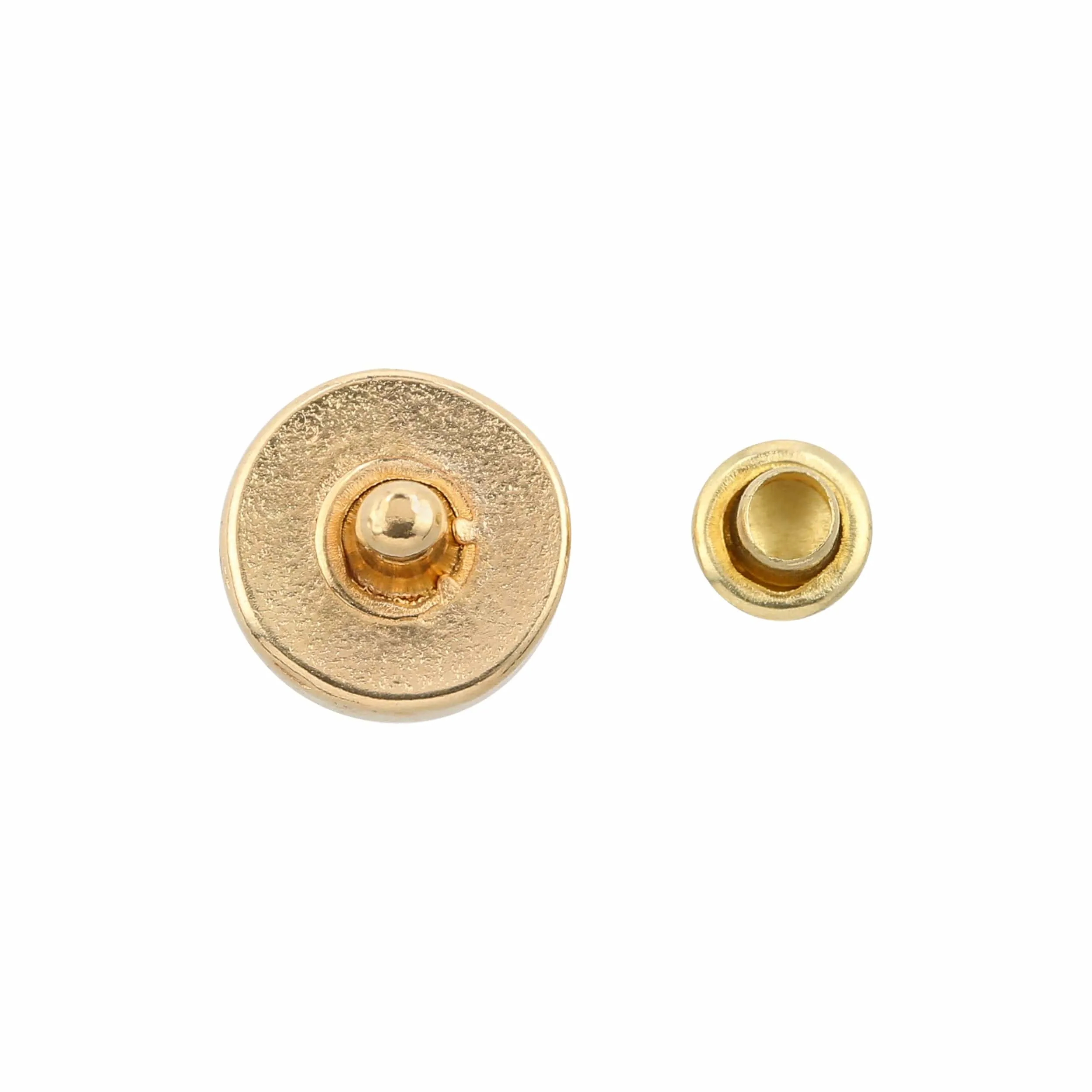 11mm Shiny Gold, Flat Screw Top Rivet Stud, Steel, #P-2851-GOLD