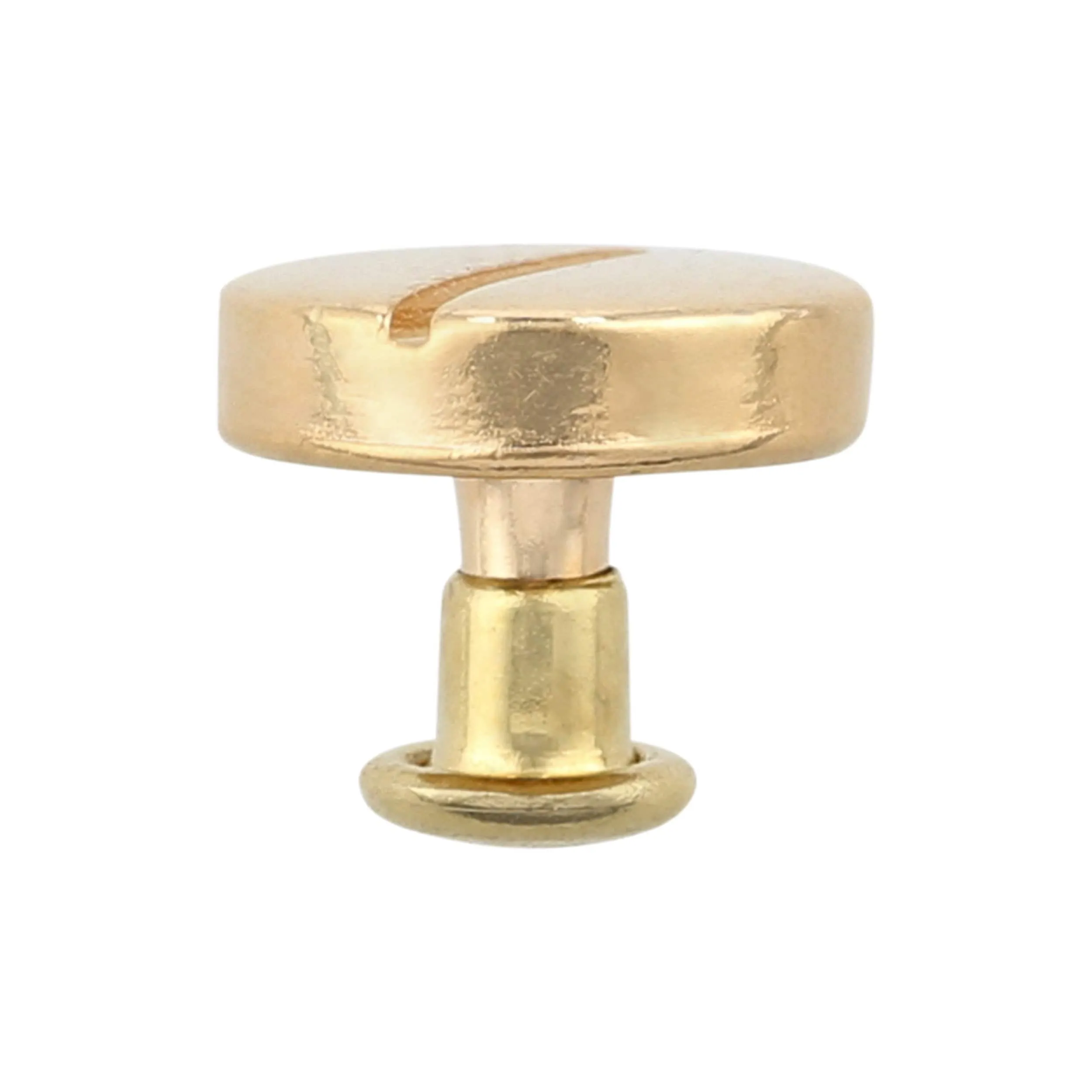 11mm Shiny Gold, Flat Screw Top Rivet Stud, Steel, #P-2851-GOLD