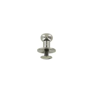 12mm, Gunmetal, Flat Top Collar Button Stud with Screw, Solid Brass, #P-2391-GUNM