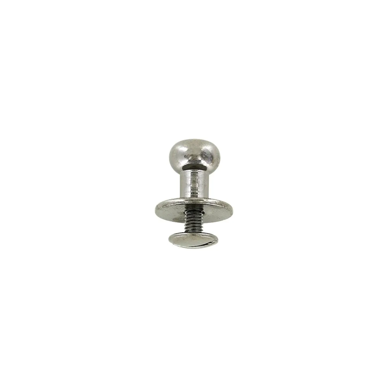 12mm, Gunmetal, Flat Top Collar Button Stud with Screw, Solid Brass, #P-2391-GUNM