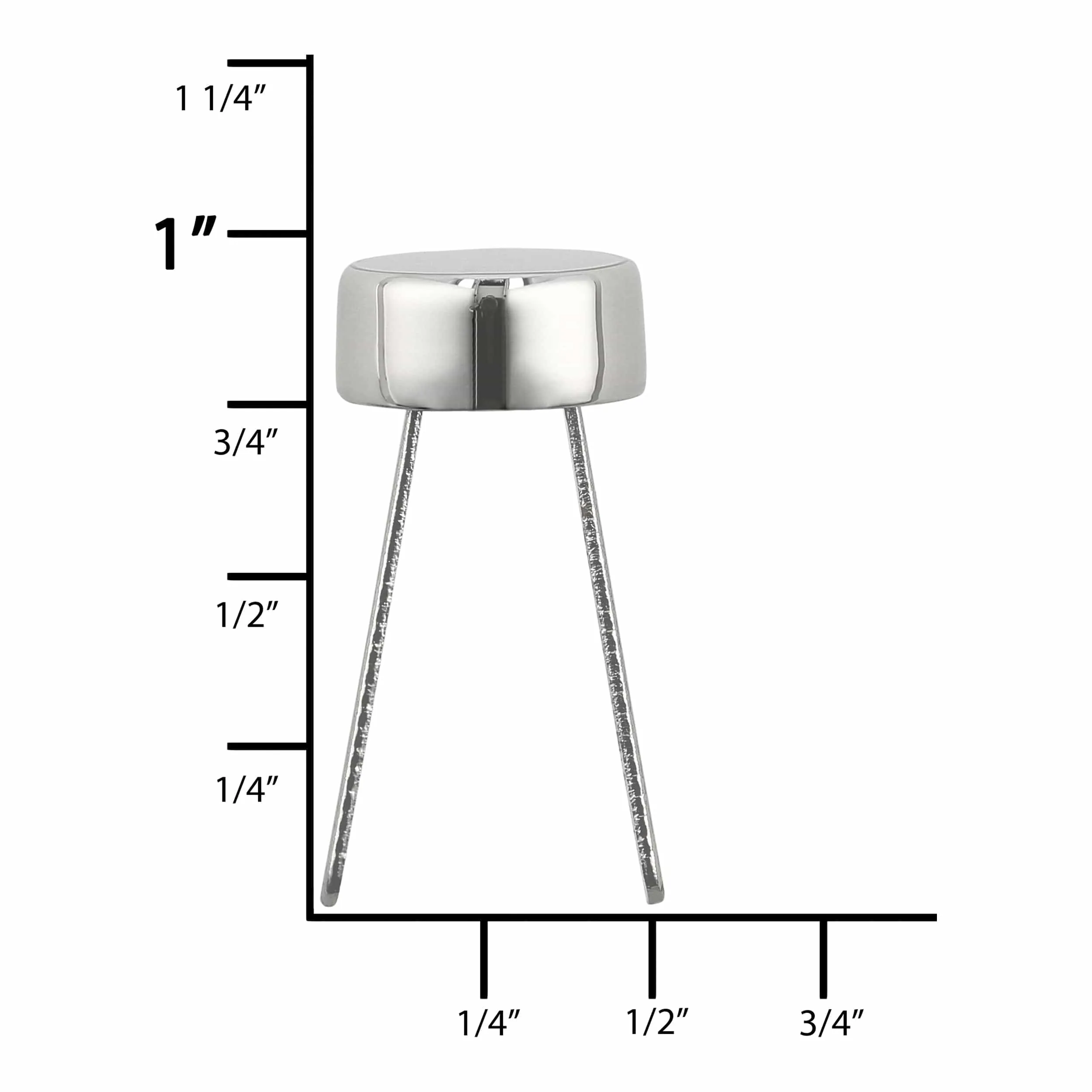 12mm Shiny Nickel, Stud, Zinc Alloy - 5pk, #P-2779-NIC