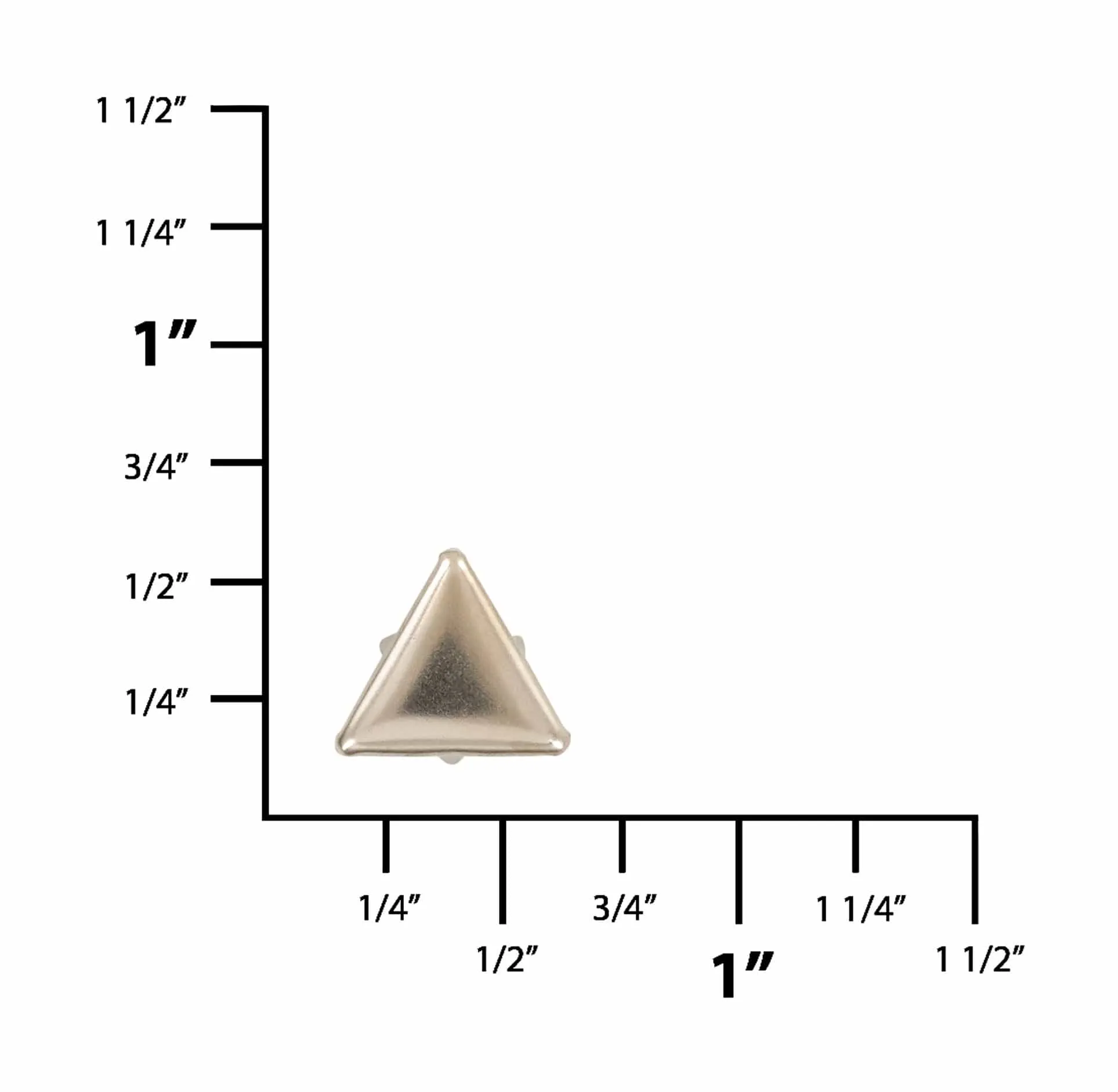 2.4mm Nickel, Triangle Spots With Prongs, Solid Brass, #C-2178-MED