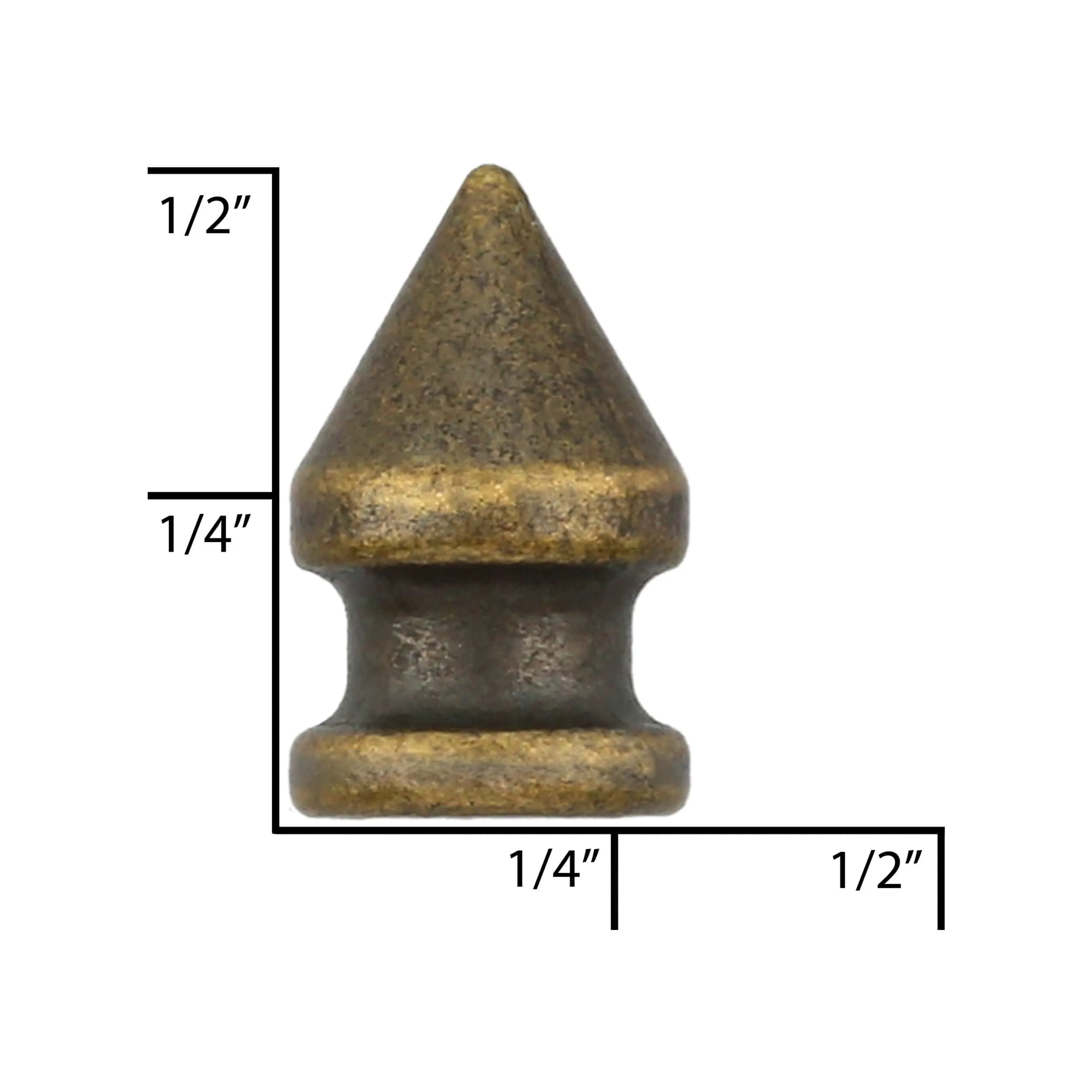 8mm Antique Brass, Spike Stud, Zinc Alloy, #C-1167-ANTB