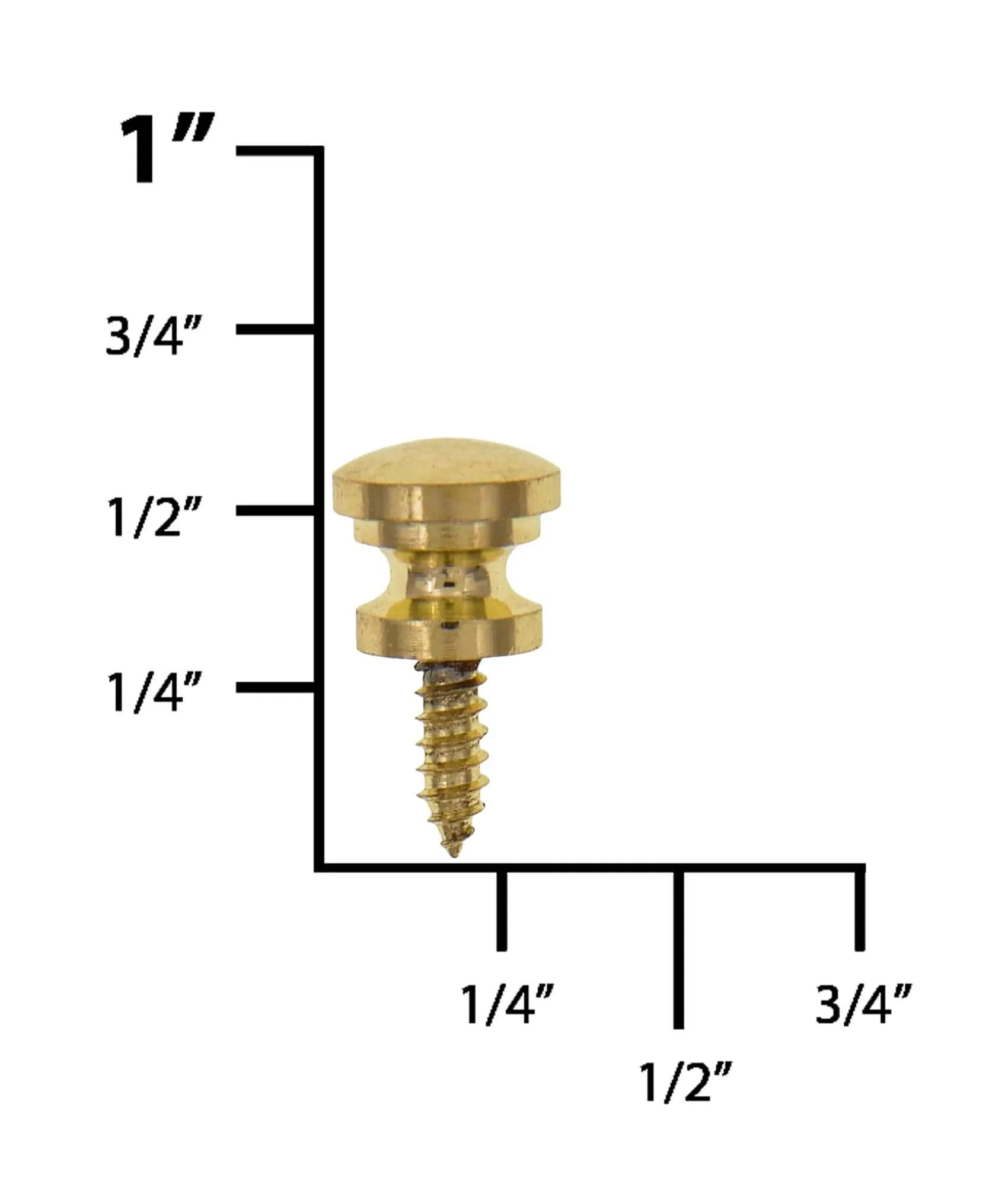 8mm, Brass, Screw-In Collar Button Stud, Solid Brass, #P-936