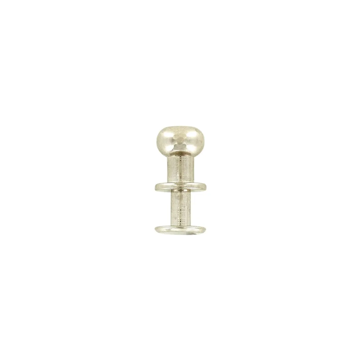 8mm Shiny Nickel, Collar Button Press Stud, Solid Brass, #P-2949-SBN