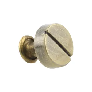 9mm Antique Brass, Flat Screw Top Rivet Stud, Steel - PK5, #P-2852-ANTB