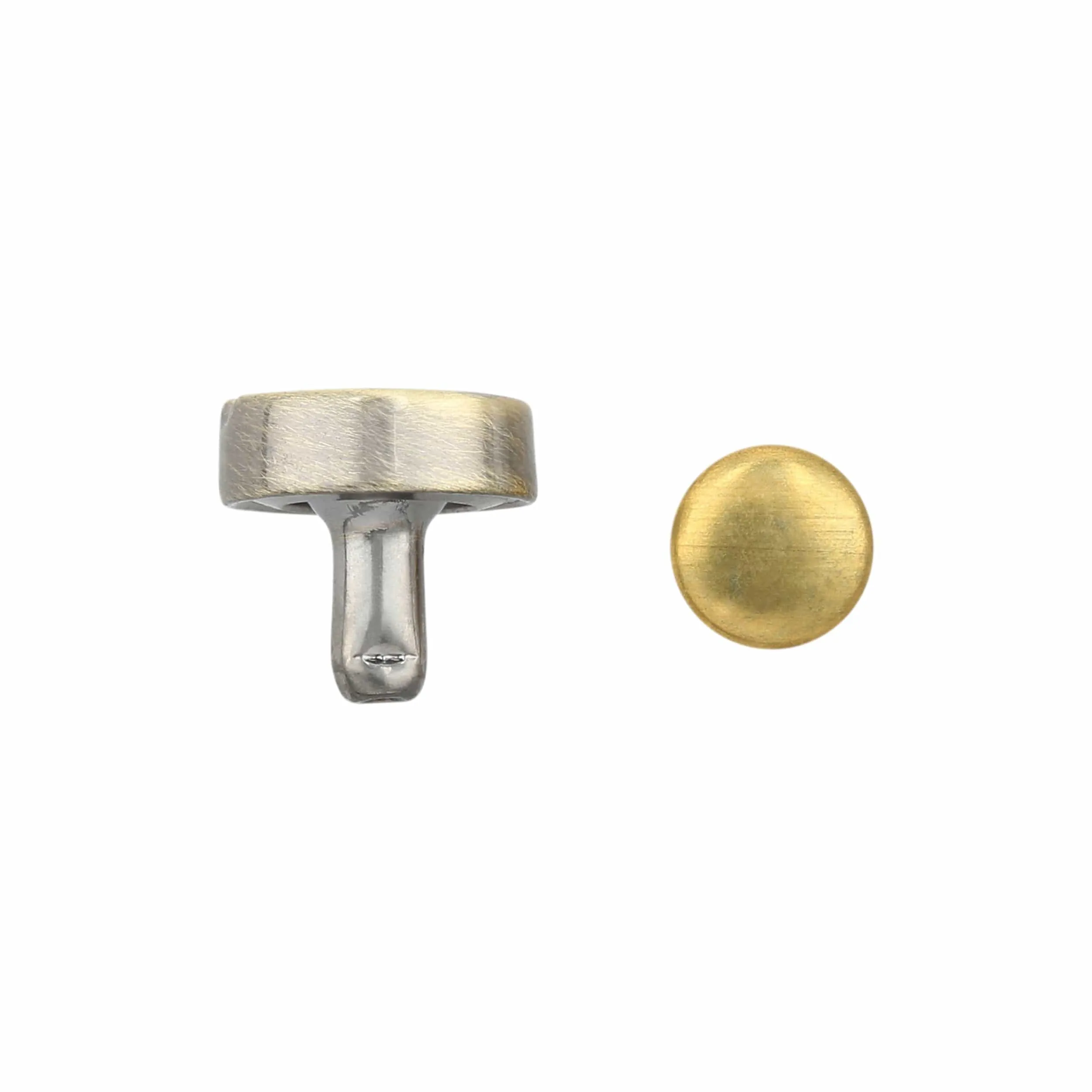 9mm Antique Brass, Flat Screw Top Rivet Stud, Steel - PK5, #P-2852-ANTB