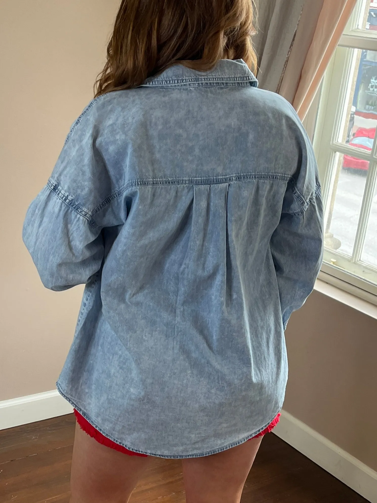 Acid Wash Chambray Shirt