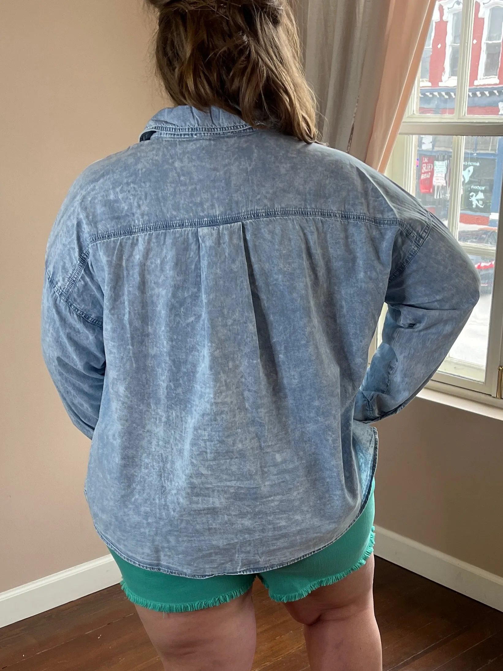 Acid Wash Chambray Shirt