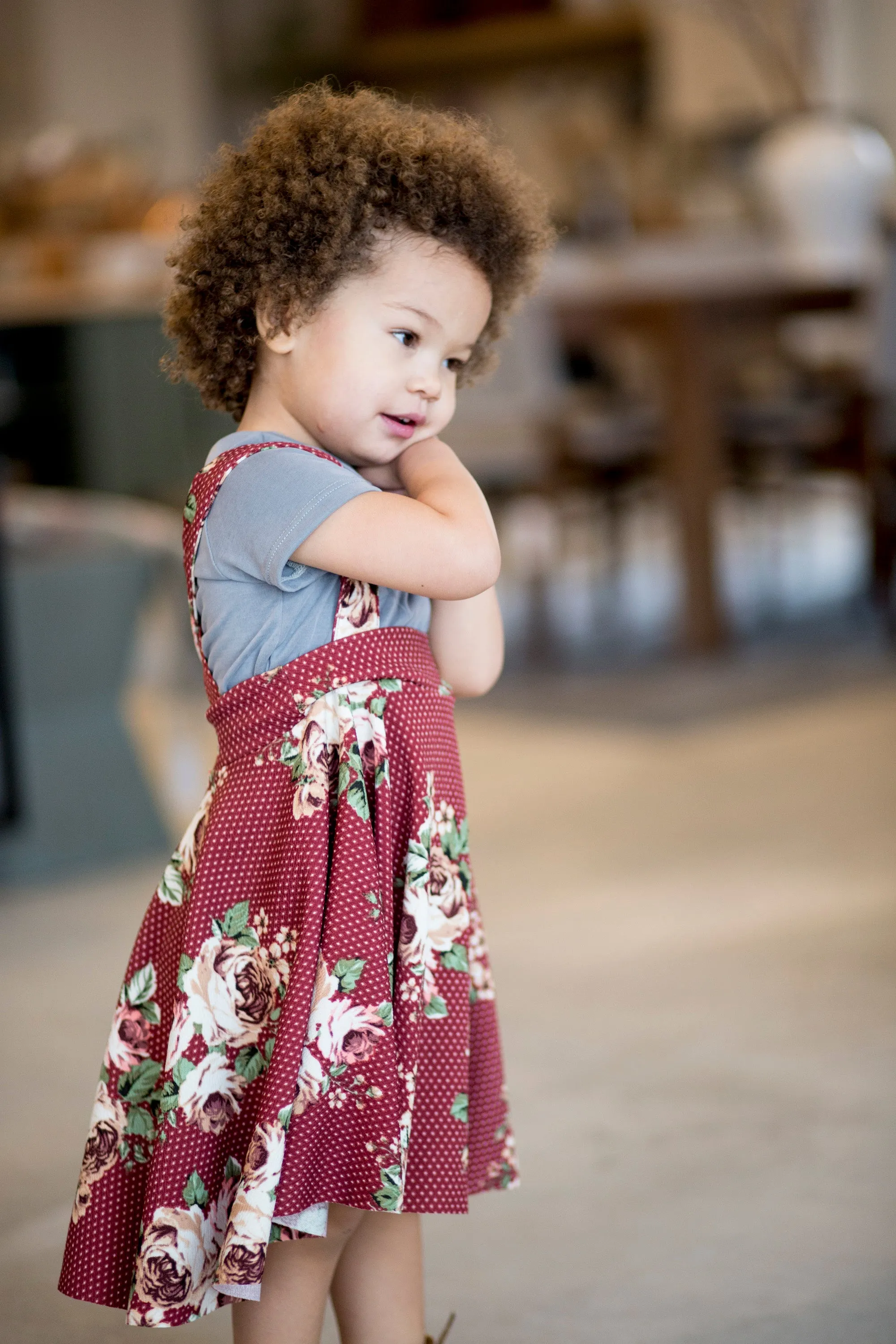 Afton Skirt Maroon Floral