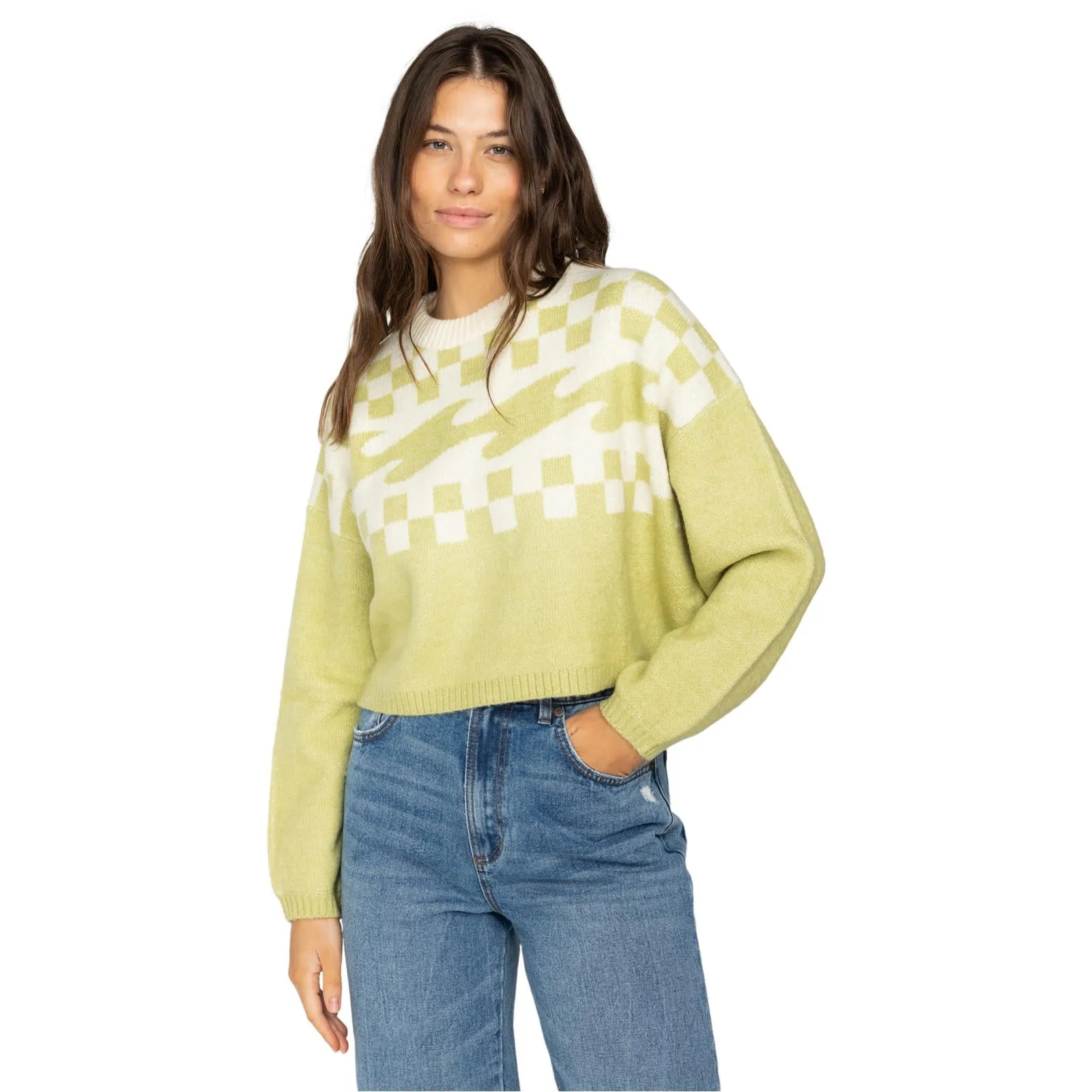 Billabong Womens Palm Forever Relaxed Fit Cropped Jumper