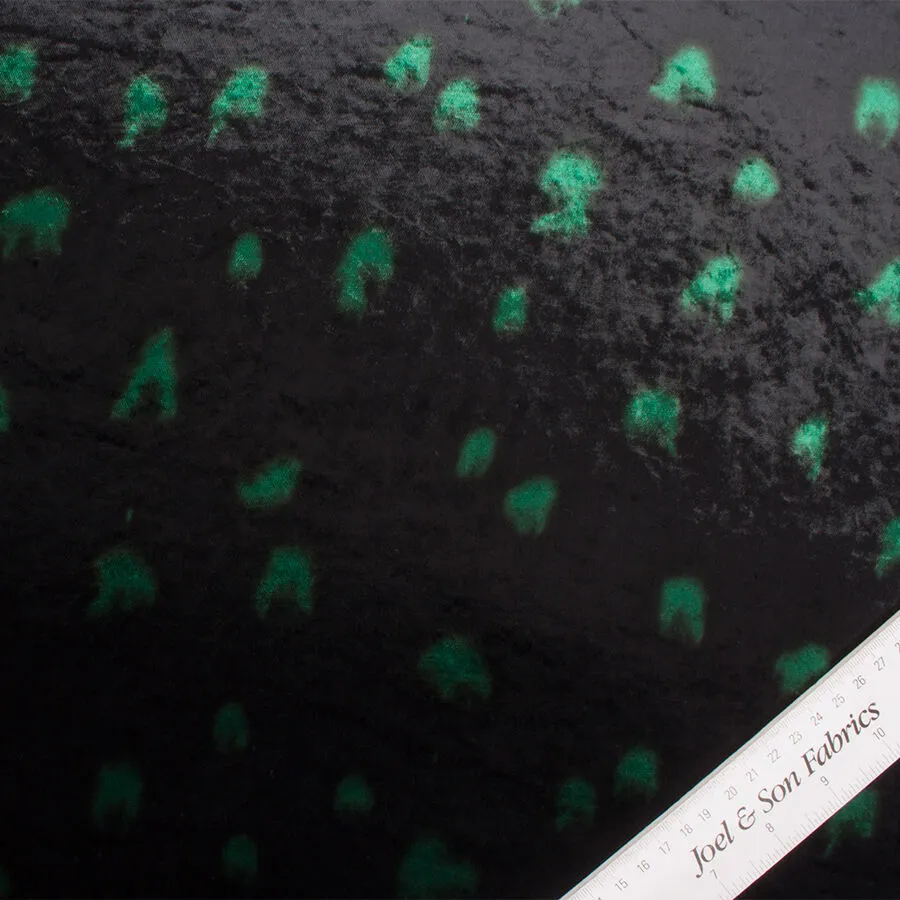 Black/Green Printed Velvet