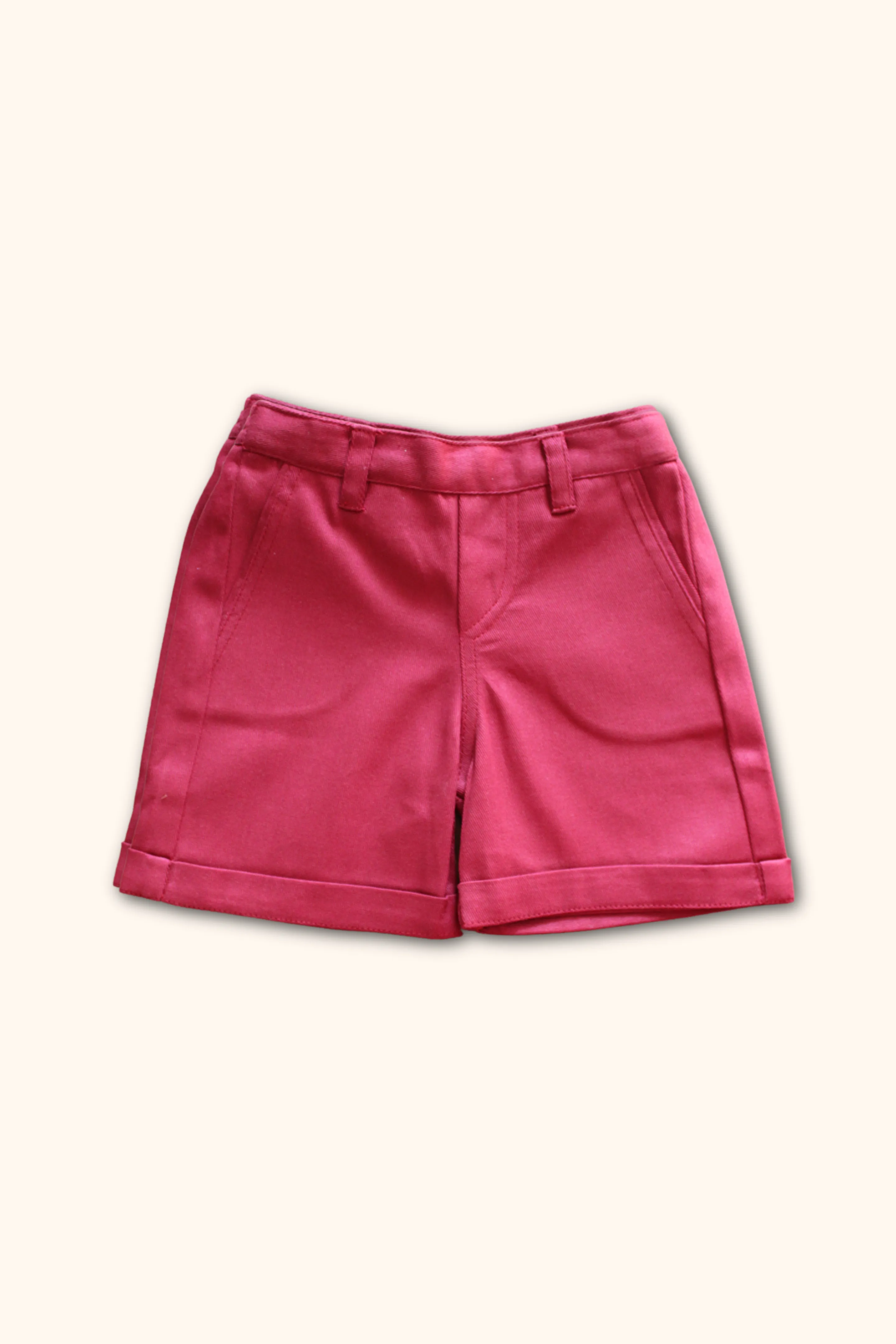 Boys 100% Cotton Shorts - Maroon - Olive - Tan