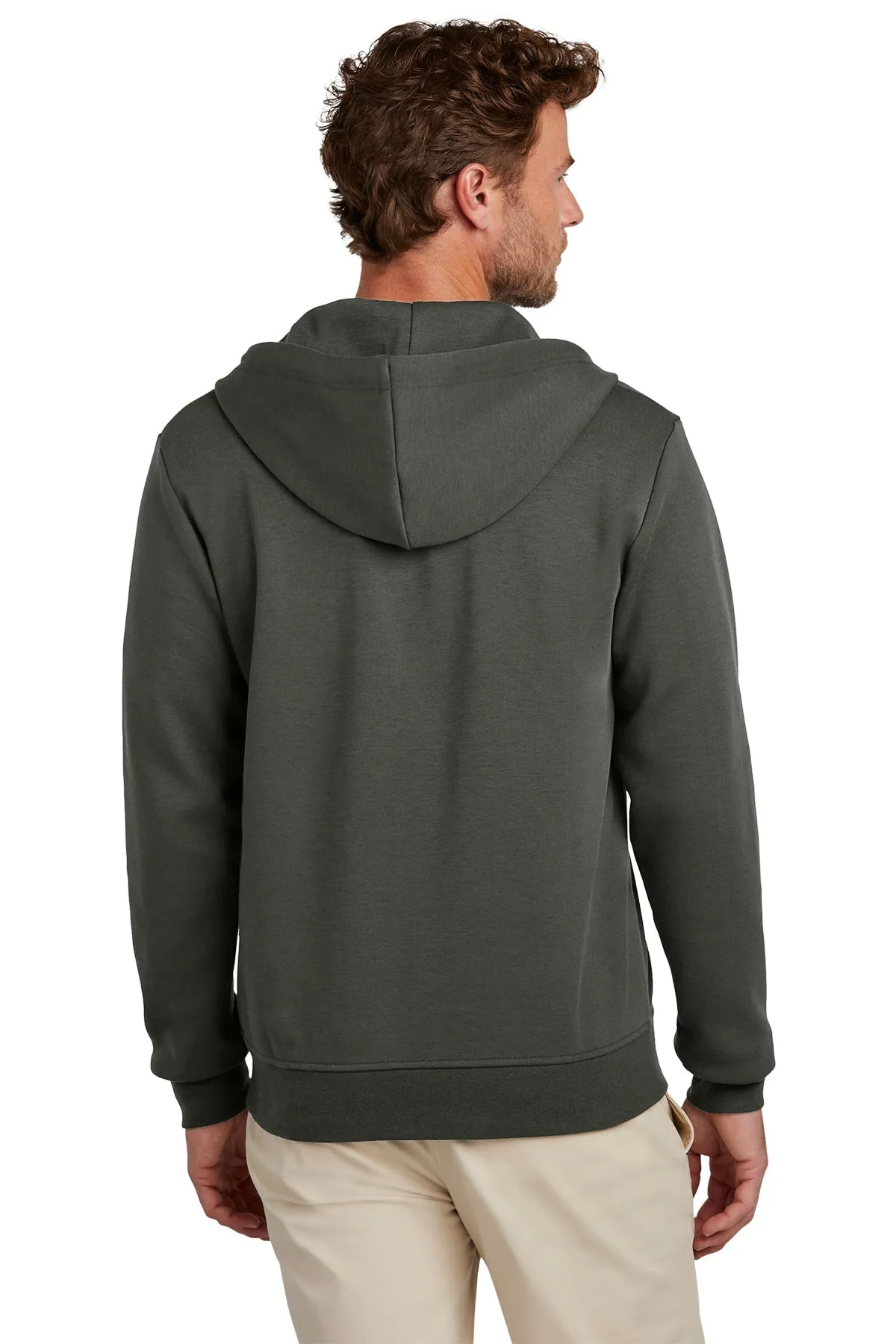 Brooks Brothers Double-Knit Full-Zip Hoodie, Windsor Grey