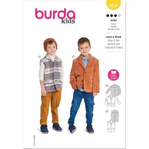 Burda Style Pattern 9234 Children's Jacket & Waistcoat / Vest B9234