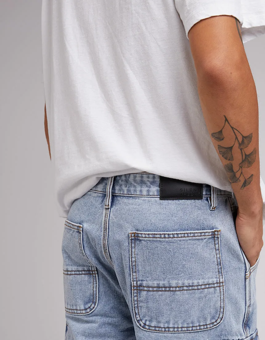 Cargo Denim Short Bleached Blue