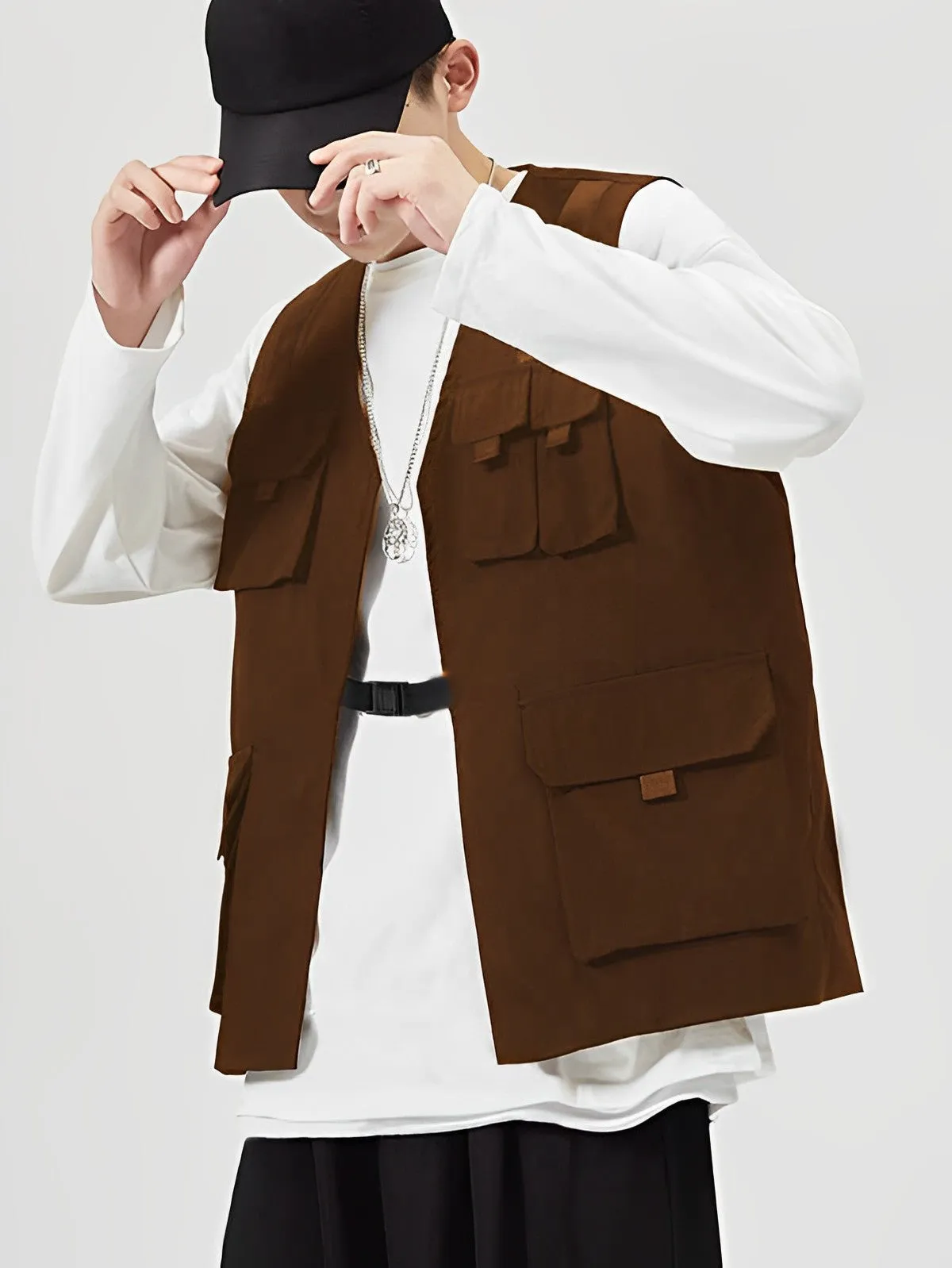 Cargo Flap Pockets Vest Jacket