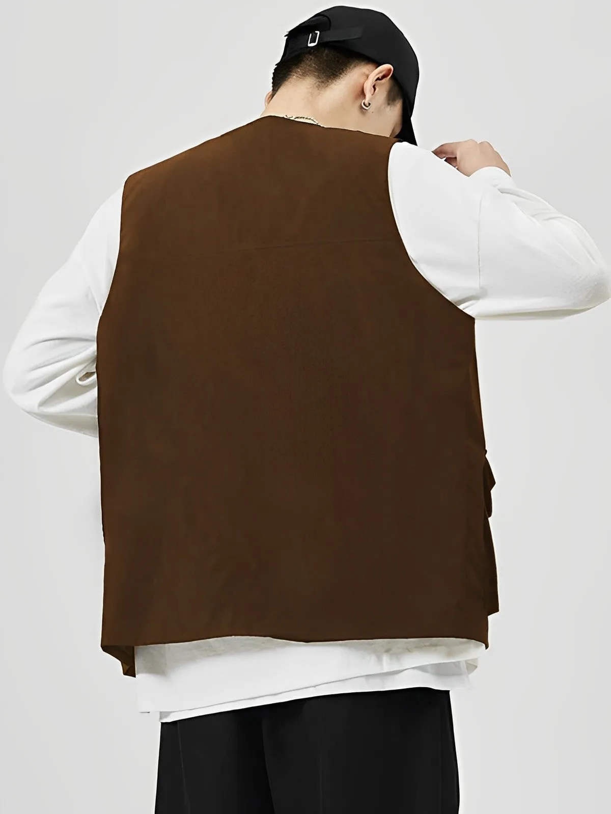 Cargo Flap Pockets Vest Jacket