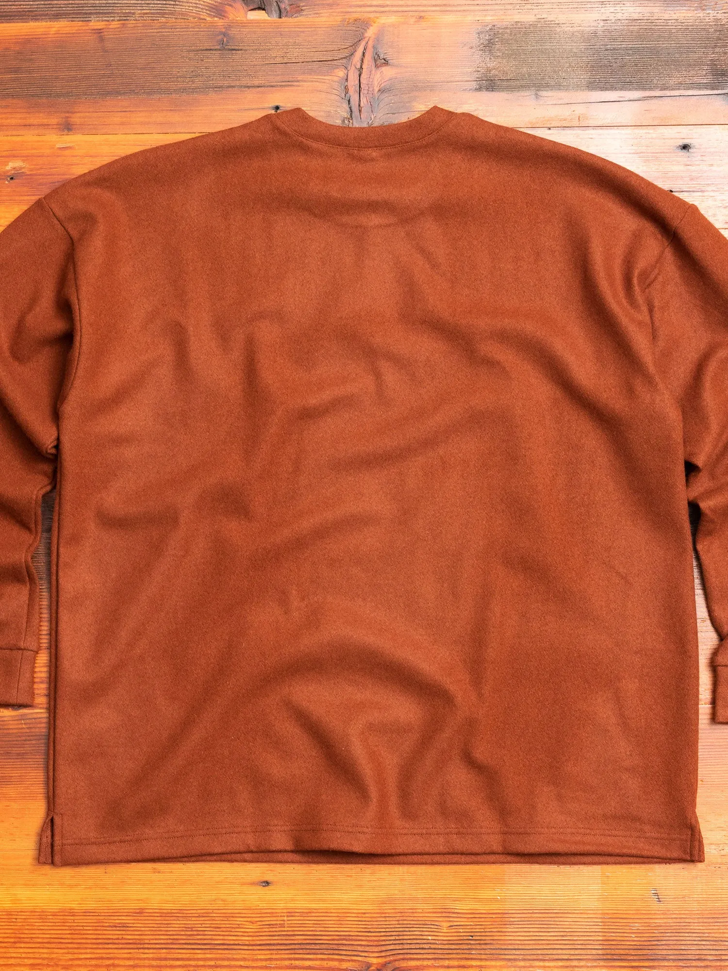 Cashmere Flannel Relaxed Crewneck Sweater in Clay