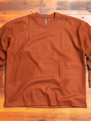 Cashmere Flannel Relaxed Crewneck Sweater in Clay