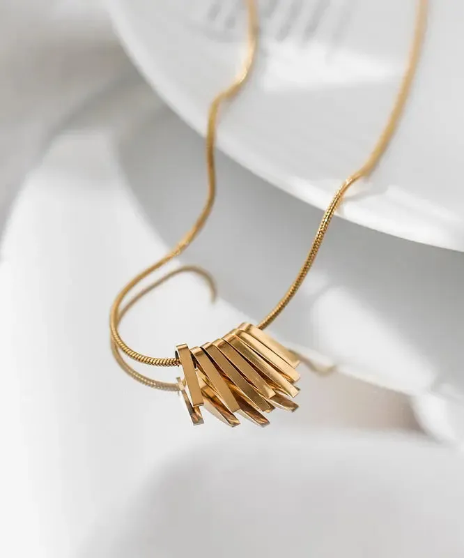 Chic Gold Stainless Steel Tassel Necklace ML0279