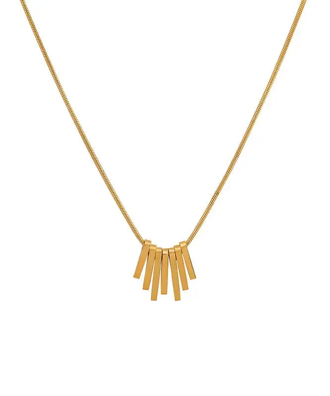 Chic Gold Stainless Steel Tassel Necklace ML0279