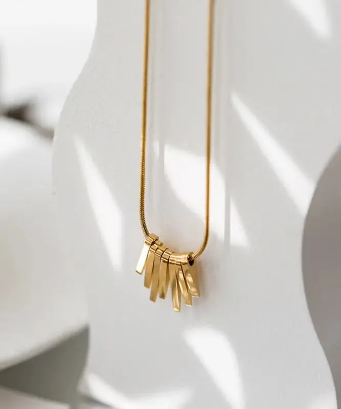 Chic Gold Stainless Steel Tassel Necklace ML0279