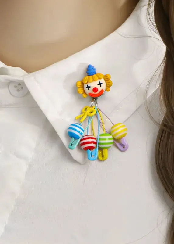 Chic Yellow Alloy Circus Clown Brooches ML0264