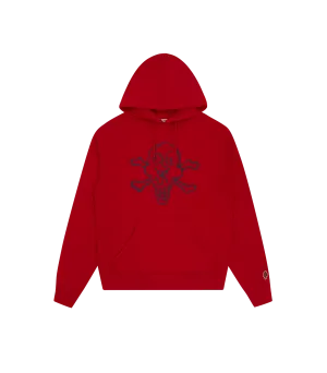 CONES AND BONES POPOVER HOOD - RED