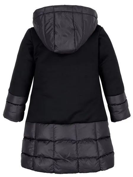 Deux Par Deux Puffy Long Coat Black Girls Size 8