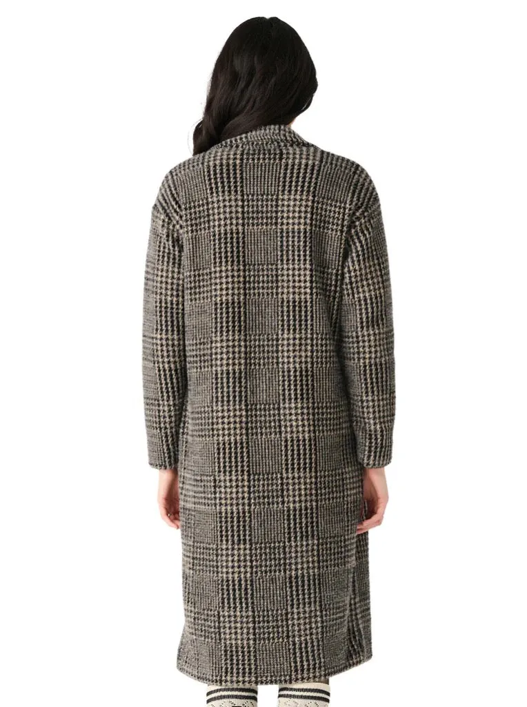 DX Houndstooth Plaid Coat