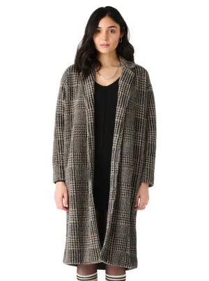 DX Houndstooth Plaid Coat