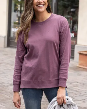 Essential Long Sleeve Tee In Light Purple