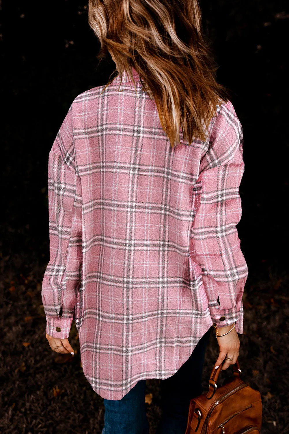 Fall Pink Plaid Shacket