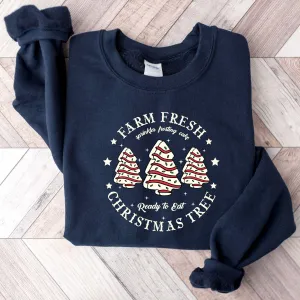 Farm Fresh Christmas Tree Sweatshirt – Festive Holiday Graphic