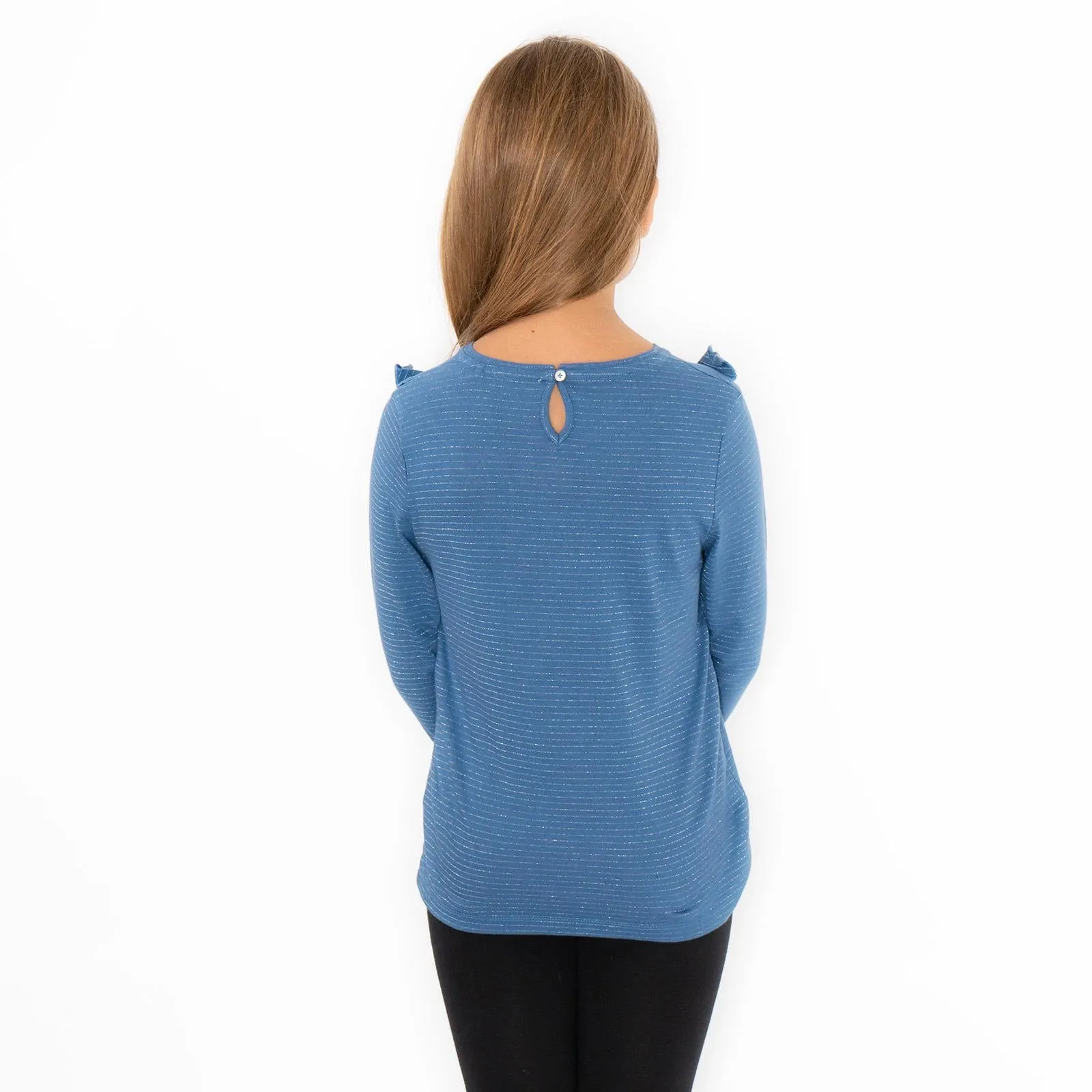 Girls Ruffle Long Sleeve Soft Jersey Tops in 2 Colours