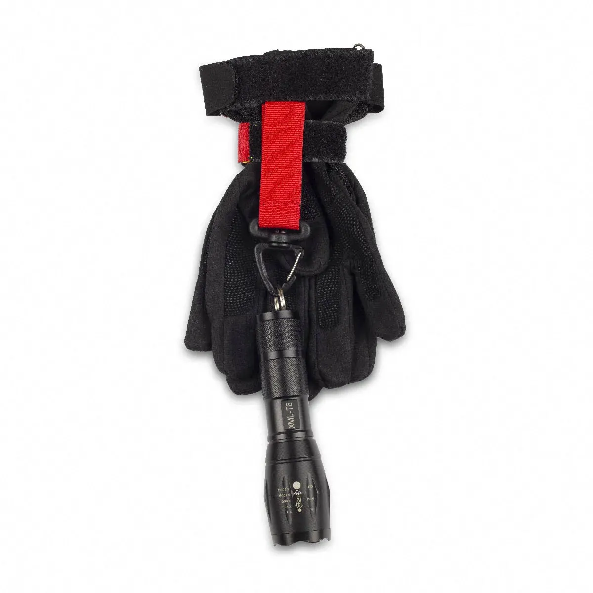 Glove Holder/Rope Accessory w/ Multi-Use Carabiner - Red Polyester