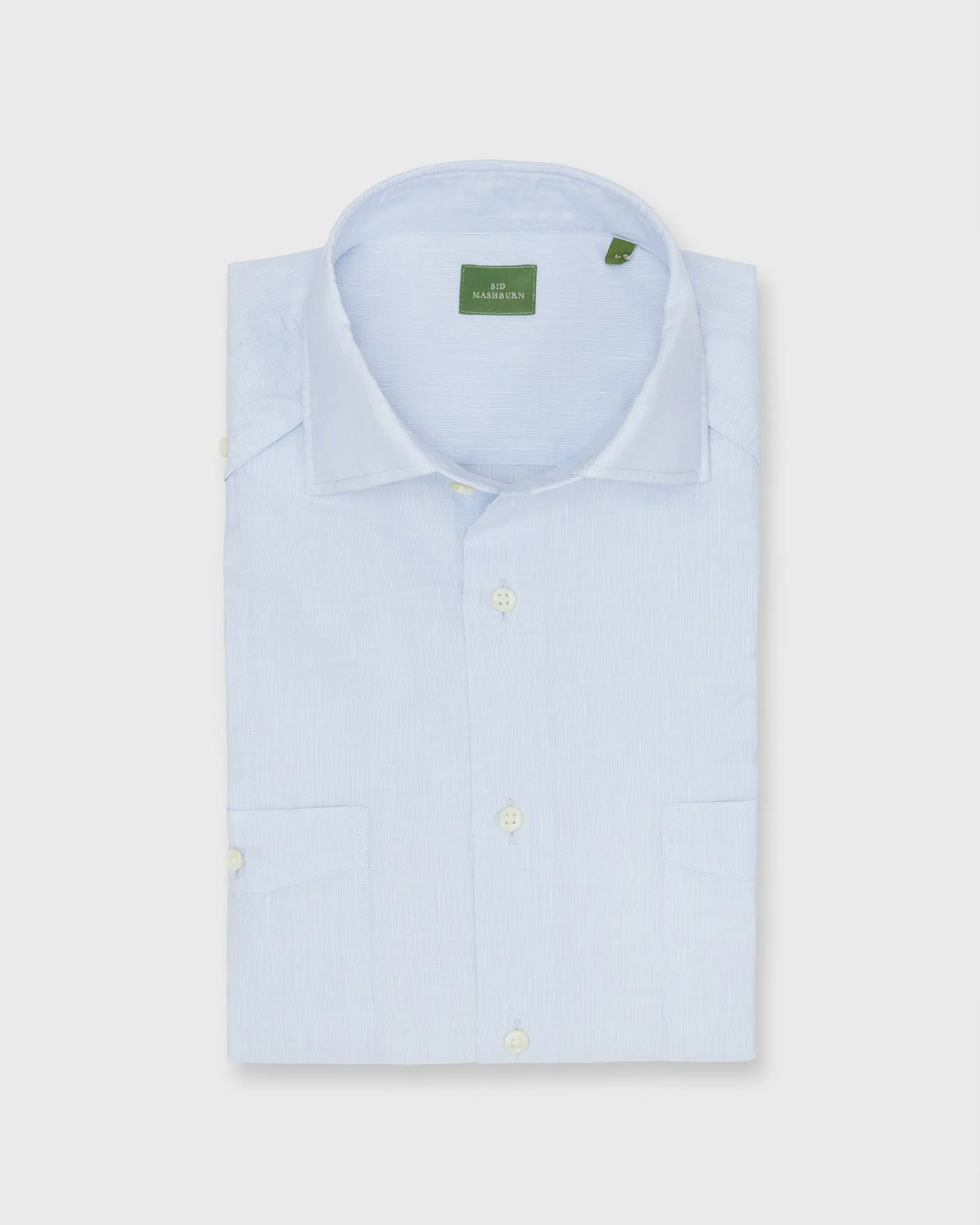 Guayabera Shirt with Hem Pockets in Sky Cotolino