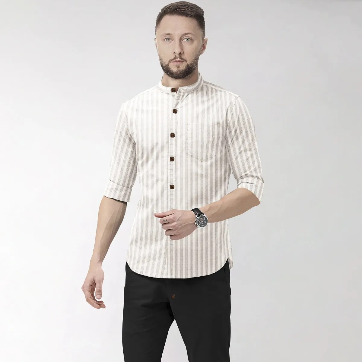 Hemploom - Minimalist Pure Hemp Shirt in Stripes - 961