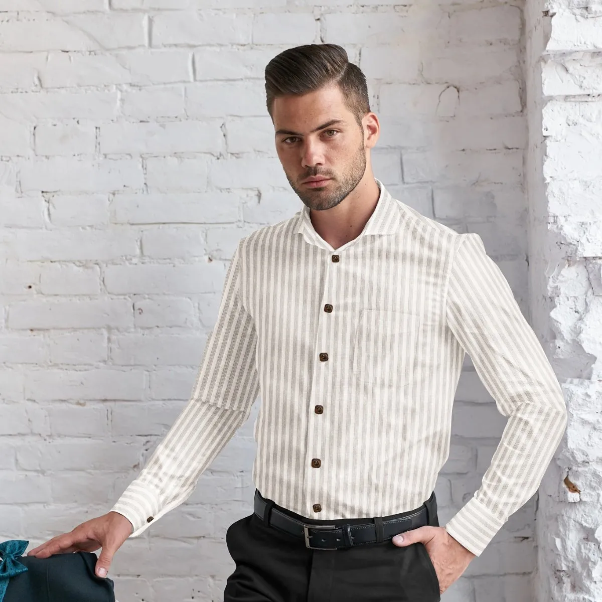 Hemploom - Minimalist Pure Hemp Shirt in Stripes - 961