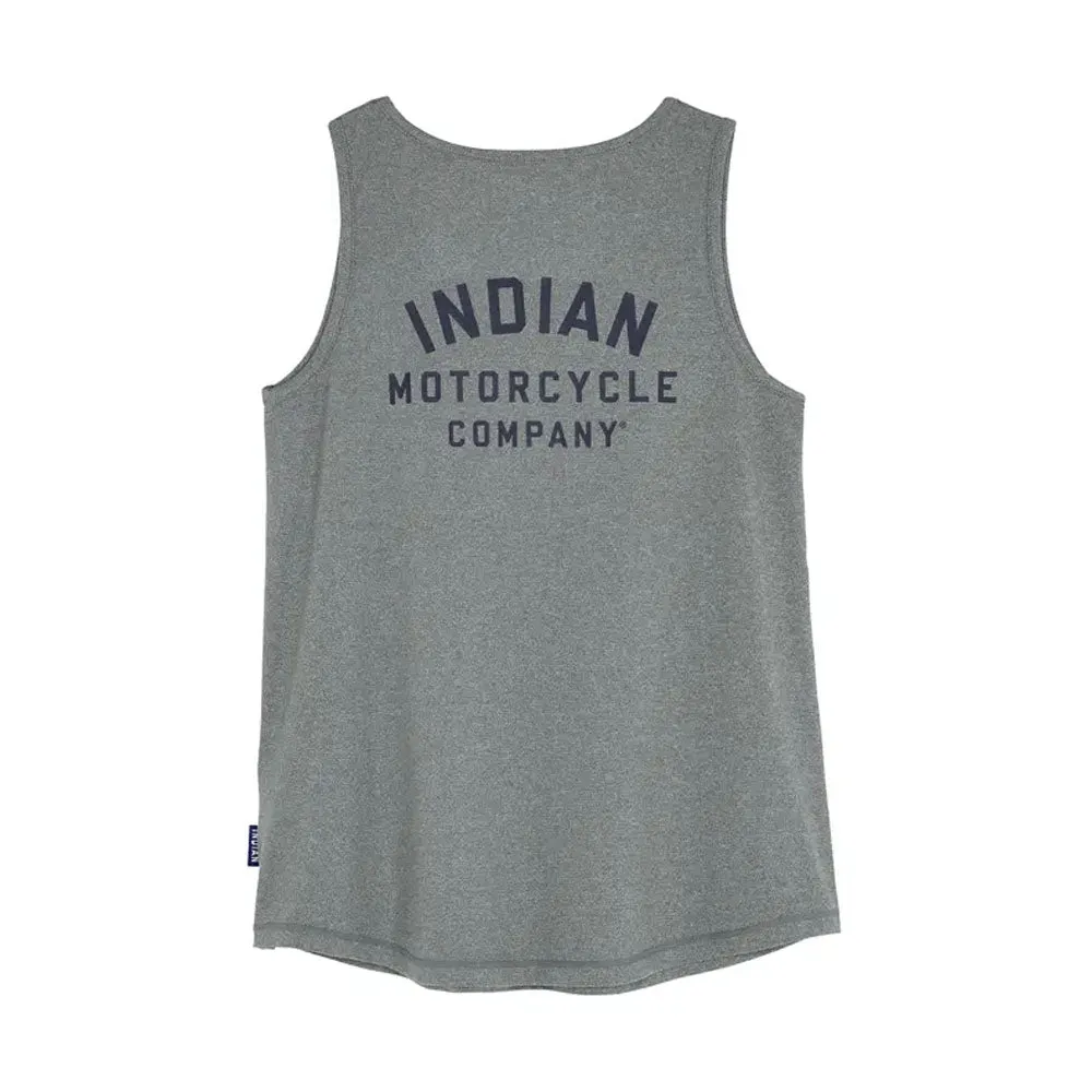 Indian Motorcycle Athlete Logo Print Tank Top Gray