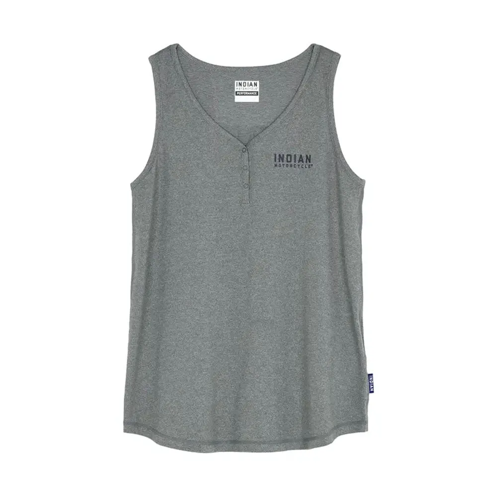 Indian Motorcycle Athlete Logo Print Tank Top Gray