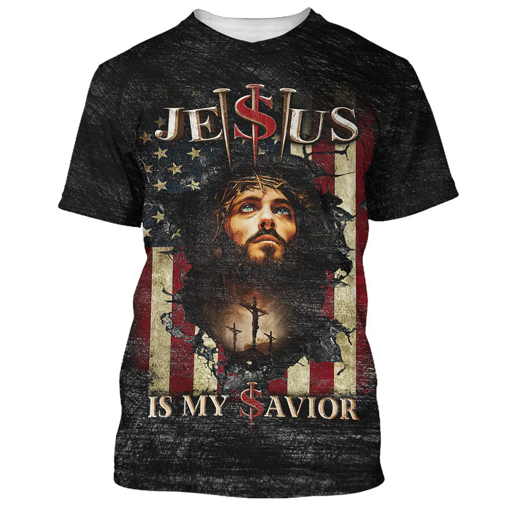 Jesus Is My Savior Portrait 3d All Over Print Shirt - Christian 3d Shirts For Men Women