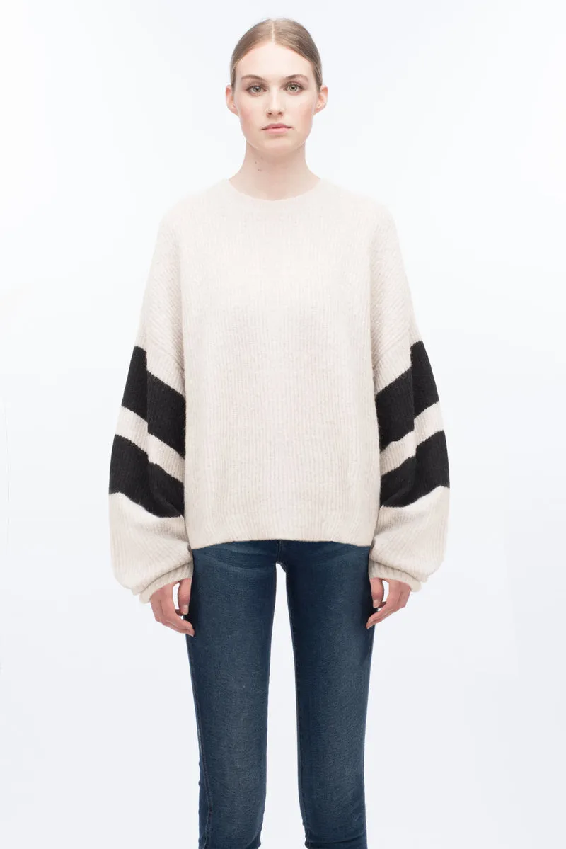 LINE - Stripe Mock Neck