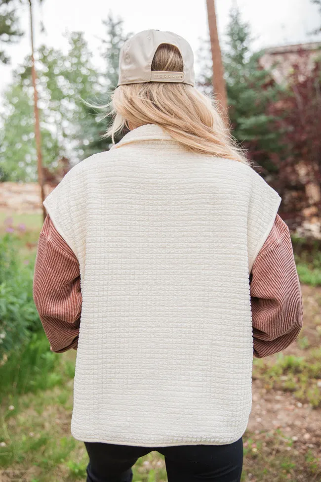 Make The Call Cream Quilted Vest FINAL SALE