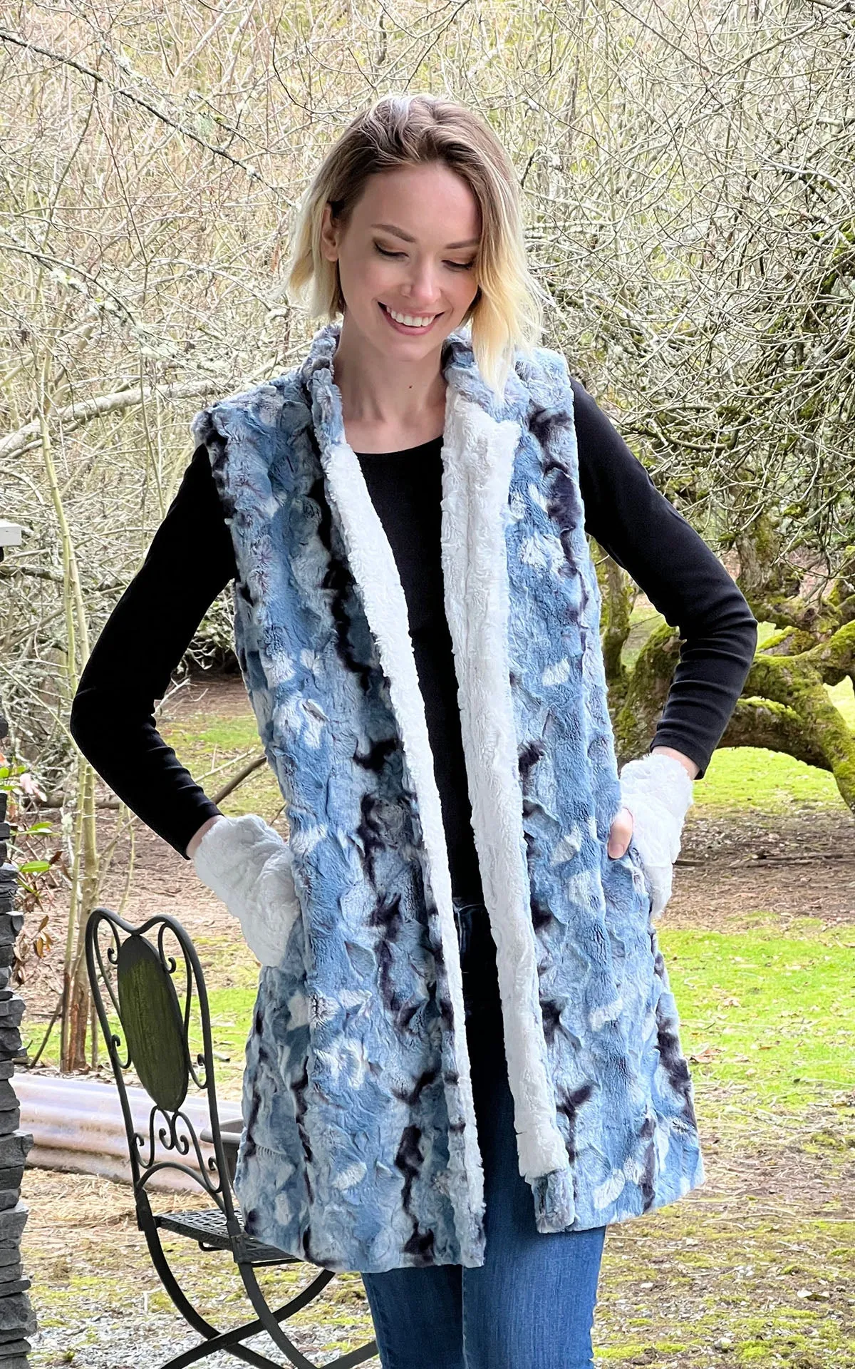 Mandarin Vest - Cascade Luxury Faux Furs