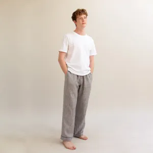 Men's Grey Linen Pyjama Trousers