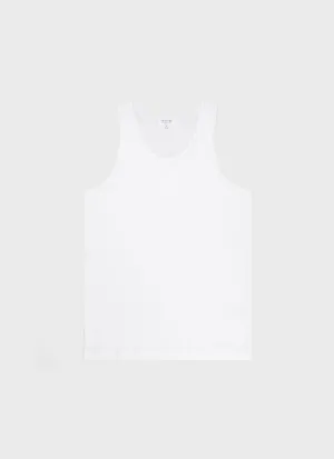 Men's Superfine Cotton Underwear Vest in White