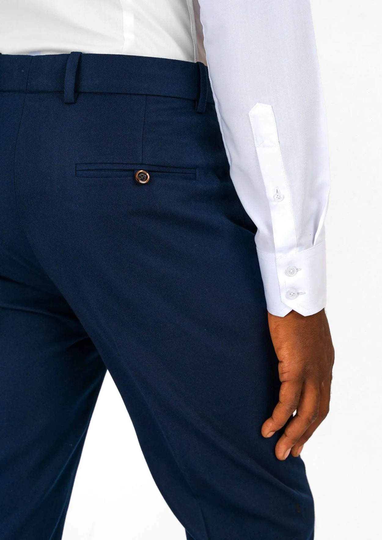 Navy Cotton Chino Pants