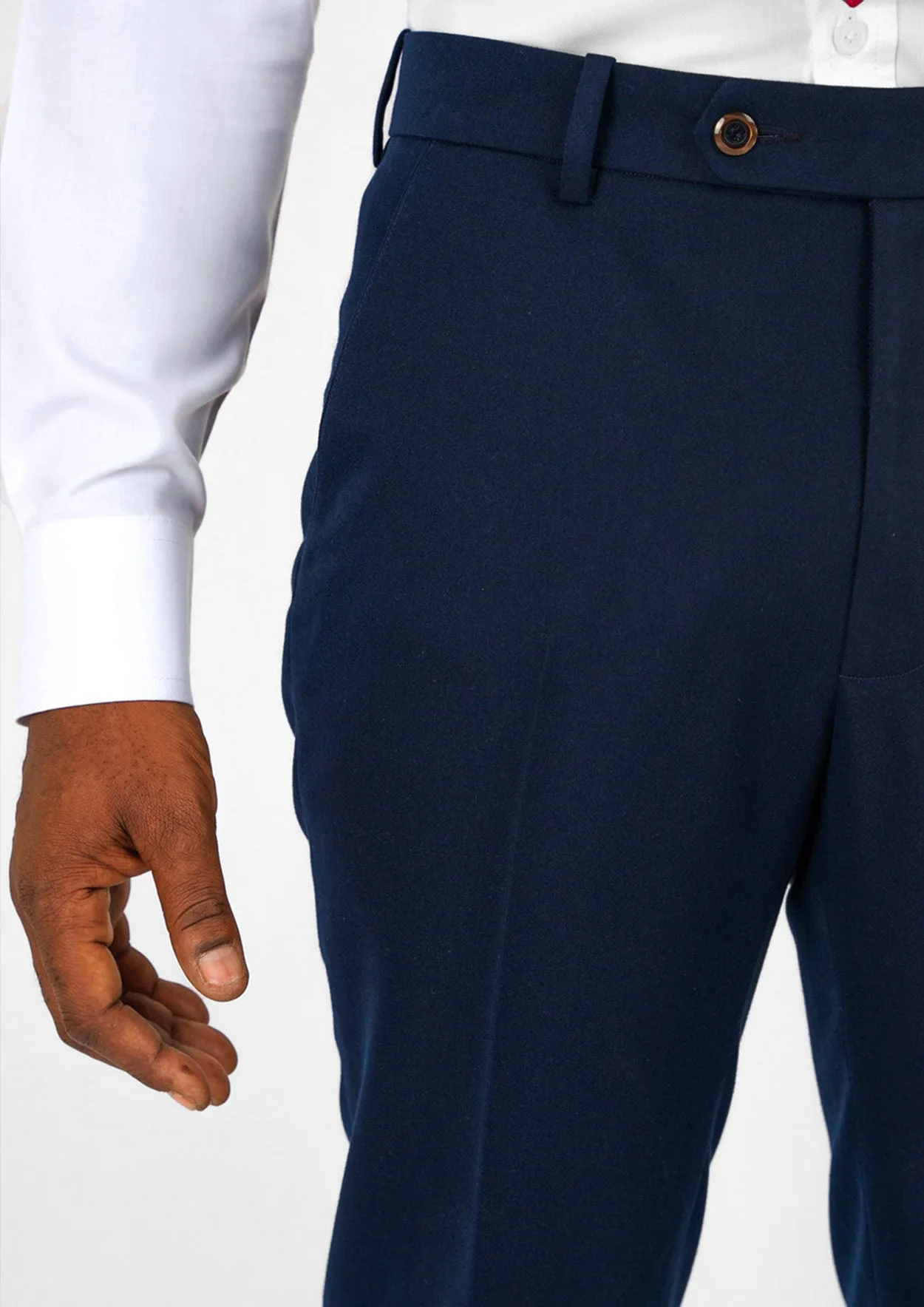 Navy Cotton Chino Pants